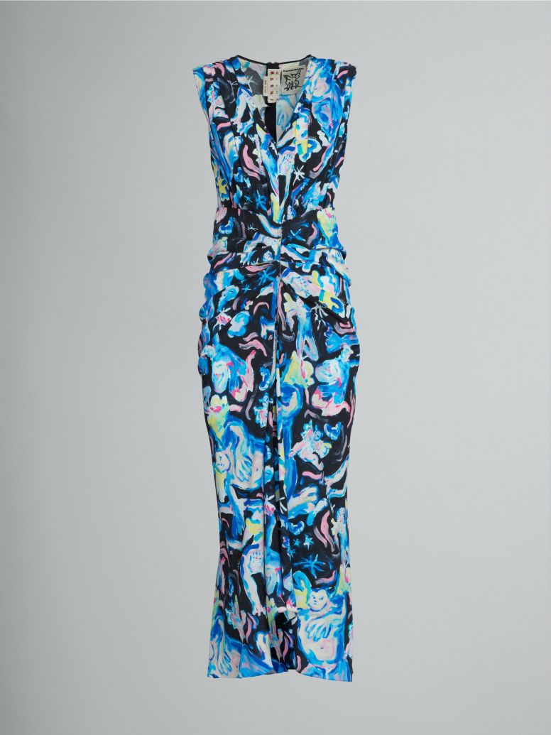 Women Marni Dresses | Printed Long Dress Black